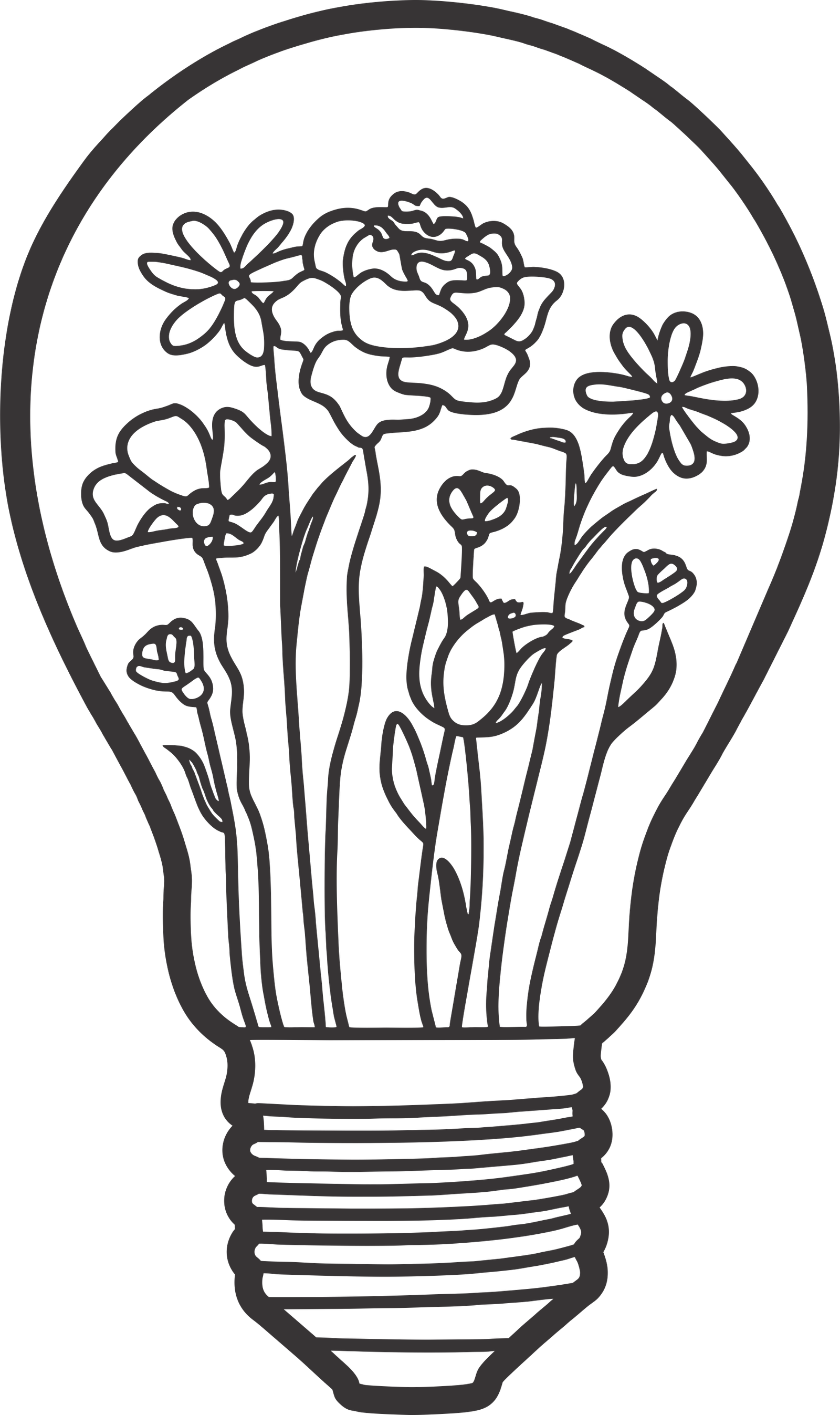 Light Bulb with Flowers
